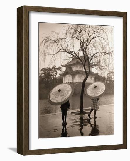 Women Carrying Japanese Umbrellas-James R. Young-Framed Photographic Print