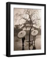 Women Carrying Japanese Umbrellas-James R. Young-Framed Photographic Print