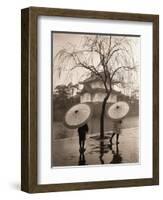 Women Carrying Japanese Umbrellas-James R. Young-Framed Photographic Print