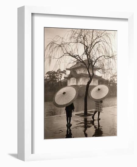 Women Carrying Japanese Umbrellas-James R. Young-Framed Photographic Print