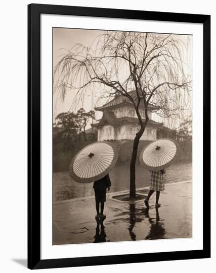 Women Carrying Japanese Umbrellas-James R. Young-Framed Photographic Print