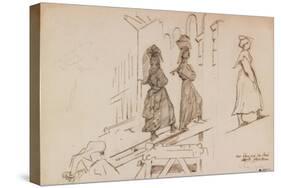 Women Carrying Mortar-Henri Lehmann-Stretched Canvas