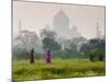 Women Carrying Water Pots, Taj Mahal, Agra, India-Peter Adams-Mounted Photographic Print