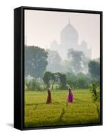 Women Carrying Water Pots, Taj Mahal, Agra, India-Peter Adams-Framed Stretched Canvas