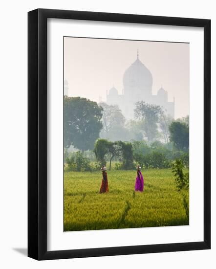 Women Carrying Water Pots, Taj Mahal, Agra, India-Peter Adams-Framed Photographic Print