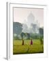 Women Carrying Water Pots, Taj Mahal, Agra, India-Peter Adams-Framed Photographic Print