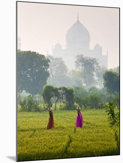 Women Carrying Water Pots, Taj Mahal, Agra, India-Peter Adams-Mounted Photographic Print