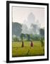 Women Carrying Water Pots, Taj Mahal, Agra, India-Peter Adams-Framed Photographic Print