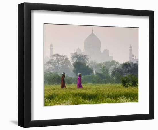 Women Carrying Water Pots, Taj Mahal, Agra, India-Peter Adams-Framed Photographic Print