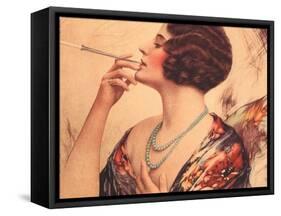Women Cigarettes Holders Smoking, USA, 1920-null-Framed Stretched Canvas