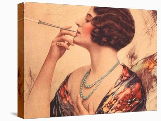 Women Cigarettes Holders Smoking, USA, 1920-null-Stretched Canvas
