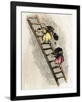 Women Coal-Bearers in the East Scotland Mines, 1850s-null-Framed Giclee Print