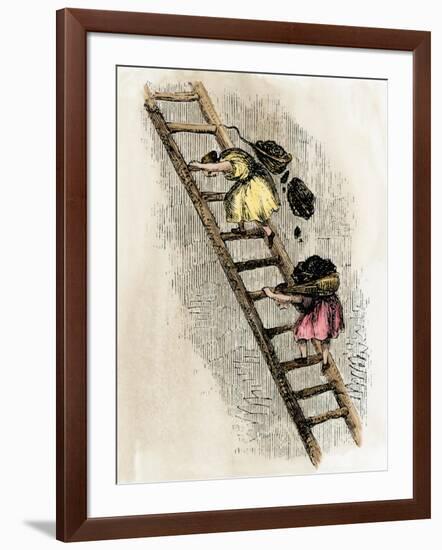 Women Coal-Bearers in the East Scotland Mines, 1850s-null-Framed Giclee Print