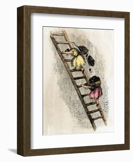 Women Coal-Bearers in the East Scotland Mines, 1850s-null-Framed Giclee Print