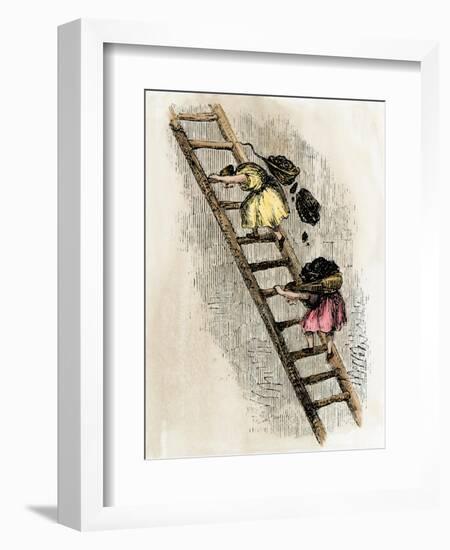 Women Coal-Bearers in the East Scotland Mines, 1850s-null-Framed Giclee Print