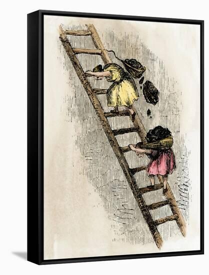 Women Coal-Bearers in the East Scotland Mines, 1850s-null-Framed Stretched Canvas