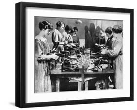 Women Cobblers Repairing Footwear for the War Effort, 1914-1918-null-Framed Giclee Print
