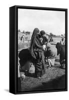 Women Collecting Water at on the Tigris River, Baghdad, Iraq, 1917-1919-null-Framed Stretched Canvas