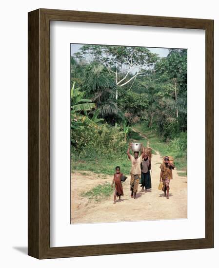 Women Coming Form the Fields, Assoumdele Village, Northern Area, Congo, Africa-David Poole-Framed Photographic Print