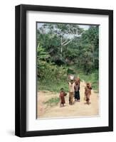 Women Coming Form the Fields, Assoumdele Village, Northern Area, Congo, Africa-David Poole-Framed Photographic Print