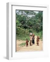 Women Coming Form the Fields, Assoumdele Village, Northern Area, Congo, Africa-David Poole-Framed Photographic Print