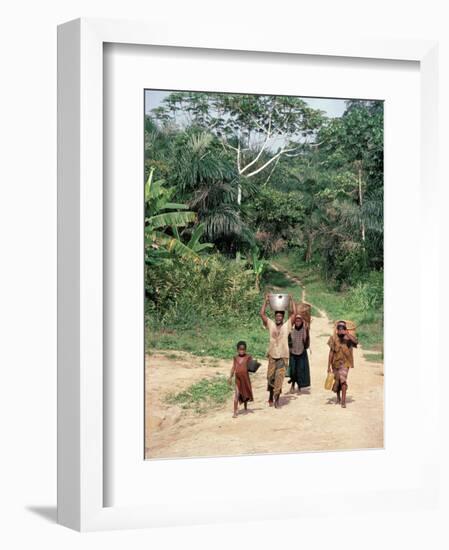 Women Coming Form the Fields, Assoumdele Village, Northern Area, Congo, Africa-David Poole-Framed Photographic Print