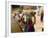 Women Construction Workers Prepare Concrete at a Site for a Multiplex Complex-null-Framed Photographic Print