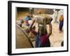 Women Construction Workers Prepare Concrete at a Site for a Multiplex Complex-null-Framed Photographic Print