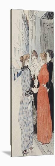 Women Conversing in the Street-Théophile Alexandre Steinlen-Stretched Canvas