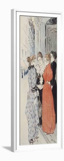 Women Conversing in the Street-Théophile Alexandre Steinlen-Framed Giclee Print