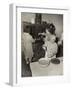 Women Cooking Spaghetti and Frying Chicken on an Old Stove for the Grape Festival-null-Framed Photo