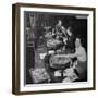 Women Counting and Bagging New Five Cent Coins-William C^ Shrout-Framed Photographic Print