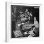 Women Counting and Bagging New Five Cent Coins-William C^ Shrout-Framed Photographic Print