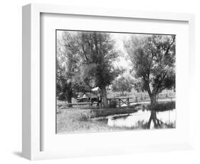 Women Crossing Bridge-null-Framed Photographic Print