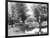 Women Crossing Bridge-null-Framed Photographic Print