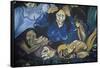 Women Crying in Front of Men in Chains, Mural in Orgosolo, Sardinia, Italy-null-Framed Stretched Canvas