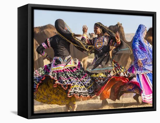 Women Dancers, Pushkar Camel Fair, Pushkar, Rajasthan State, India-Peter Adams-Framed Stretched Canvas