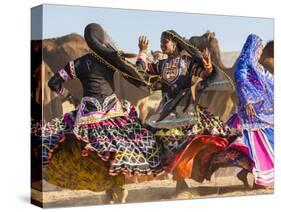 Women Dancers, Pushkar Camel Fair, Pushkar, Rajasthan State, India-Peter Adams-Stretched Canvas