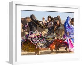 Women Dancers, Pushkar Camel Fair, Pushkar, Rajasthan State, India-Peter Adams-Framed Photographic Print