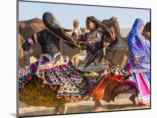 Women Dancers, Pushkar Camel Fair, Pushkar, Rajasthan State, India-Peter Adams-Mounted Photographic Print