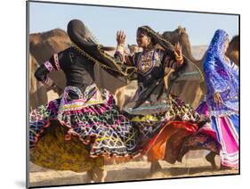 Women Dancers, Pushkar Camel Fair, Pushkar, Rajasthan State, India-Peter Adams-Mounted Photographic Print