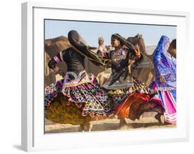 Women Dancers, Pushkar Camel Fair, Pushkar, Rajasthan State, India-Peter Adams-Framed Photographic Print