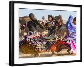 Women Dancers, Pushkar Camel Fair, Pushkar, Rajasthan State, India-Peter Adams-Framed Photographic Print