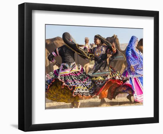 Women Dancers, Pushkar Camel Fair, Pushkar, Rajasthan State, India-Peter Adams-Framed Photographic Print