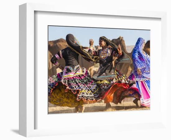 Women Dancers, Pushkar Camel Fair, Pushkar, Rajasthan State, India-Peter Adams-Framed Photographic Print