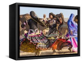 Women Dancers, Pushkar Camel Fair, Pushkar, Rajasthan State, India-Peter Adams-Framed Stretched Canvas