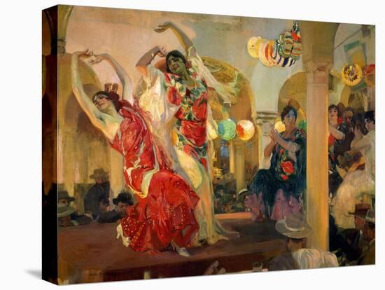 Women Dancing Flamenco at the Café Novedades in Seville, 1914-Joaquín Sorolla y Bastida-Stretched Canvas