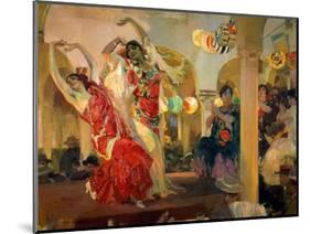 Women Dancing Flamenco at the Café Novedades in Seville, 1914-Joaquín Sorolla y Bastida-Mounted Giclee Print