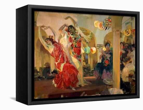 Women Dancing Flamenco at the Café Novedades in Seville, 1914-Joaquín Sorolla y Bastida-Framed Stretched Canvas