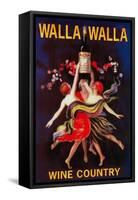 Women Dancing with Wine - Walla Walla, Washington-Lantern Press-Framed Stretched Canvas